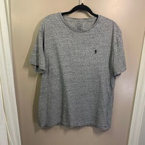 Polo Ralph Lauren Marled Gray Black Embroidered Pony Tee Size Large